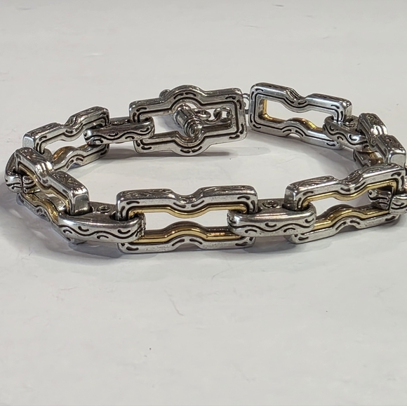 Brighton Retired Vintage Mixed Metals Silver and Gold Women's Bracelet - Picture 7 of 8